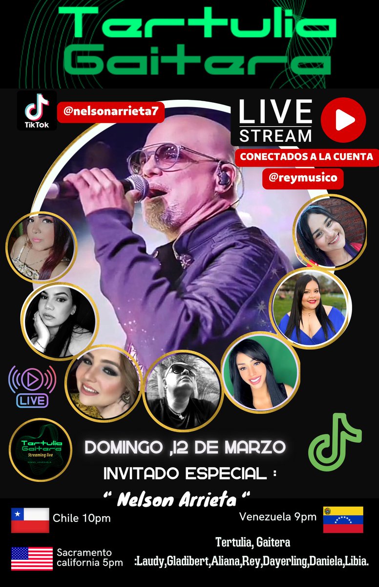 Vayan a mi Tiktok para que vean el Streaming live que haré con Nelson Arrieta mañana domingo 9pm desde mi cuenta Tiktok Reymusico los espero 👍