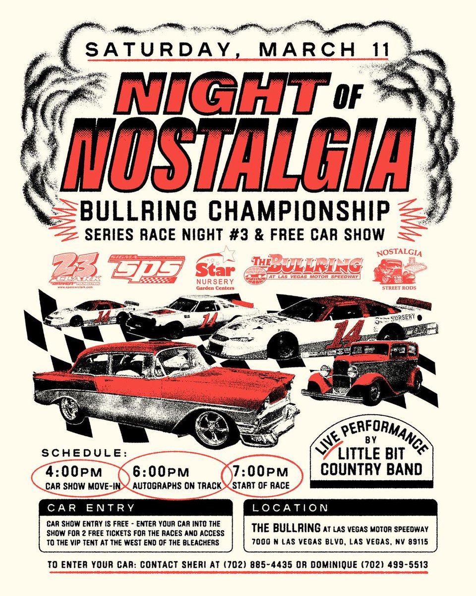 TONIGHT AT #THEBULLRING!
FREE REGISTRATION! 
FREE CAR SHOW! 
NIGHT OF #RACING! 

Registration's still open, call Sheri, 702.885.4435 or Dominique, 702.499.5513. 
fb.me/e/3R3GCq2Nt. 

#NostalgiaStreetRods #LasVegas #lasvegascars #carshow #lasvegascarshow #lasvegasracing