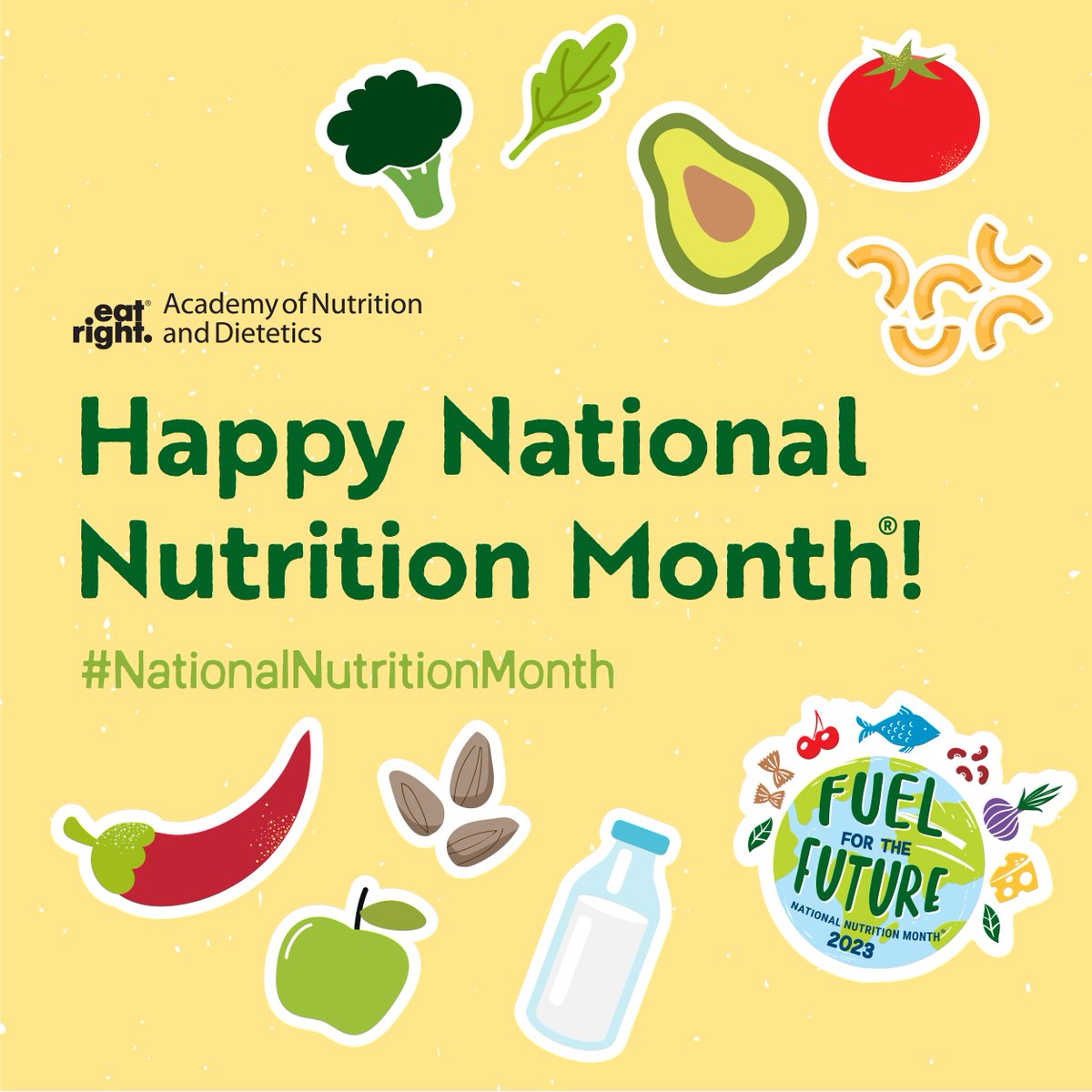 govscare's tweet photo. This year's theme is Fuel for the Future! During March, learn more about RDNs and NDTRs and discover the importance of fueling bodies at every age, plus eating with sustainability in mind.

Learn more about #NationalNutritionMonth: https://t.co/ajYXmMAWkV https://t.co/HSyODCRoSx