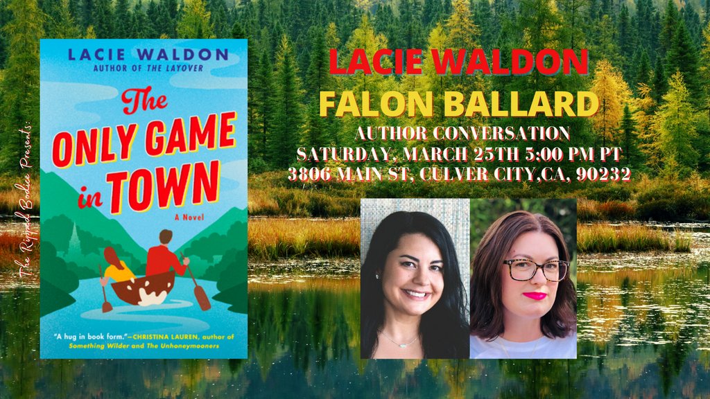 IN TWO WEEKS! We’re celebrating @LacieWaldon’s The Only Game in Town on Saturday, March 25th at 5pm. 🛶

She will chat with @FalonBallard about her #SmallTownRomance. It's a funny, quirky homage to the people we get to call home. ❤️

RSVP for a reminder:
therippedbodicela.com/events-and-tic…