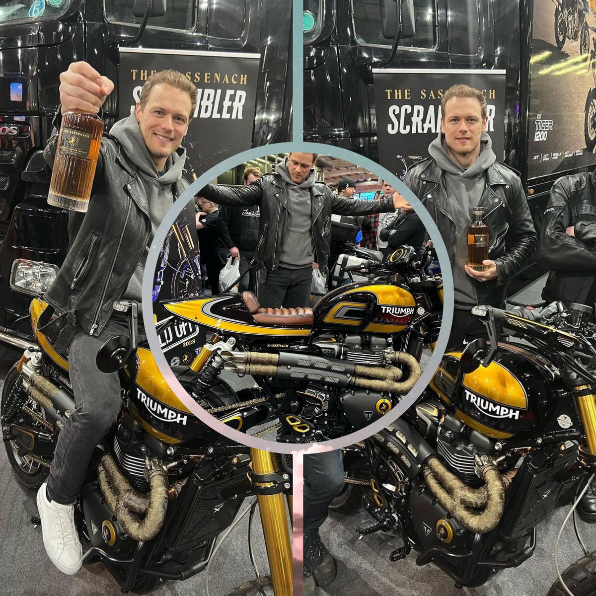 Waouh !!!! Stunning your bike Sam👏😍 @SamHeughan That's an absolute beauty 🧡💛 So happy for you. I wish you a lot of fun with YOUR Sassenach bike !!!🥃❤️‍🔥💯🏍 Drive safe😉 @OfficialTriumph