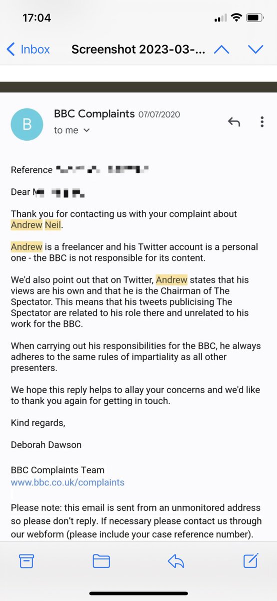 Er …. So a sports presenter can’t say anything about immigration policy …. But @afneil who heads a known right wing media organisation and regularly tweeted right wing views while being one of the BBC’s most prolific presenters on politics can tweet away happily