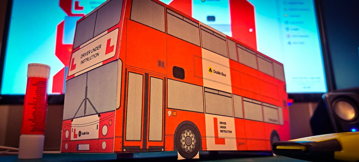 robloughlin's tweet photo. Little Learner  #Retro #papercraft #print #design #craft #scalemodel #Dublin #dublinbus #learner  #Lplate #CIE #vintagebus  #retrobus #hobby @myDublinbus @PhotosOfDublin @papercraft_ie @dublinbusnews #busdriver  #DBAV @creativecloud  @classicbus https://t.co/zKIEkURZ25