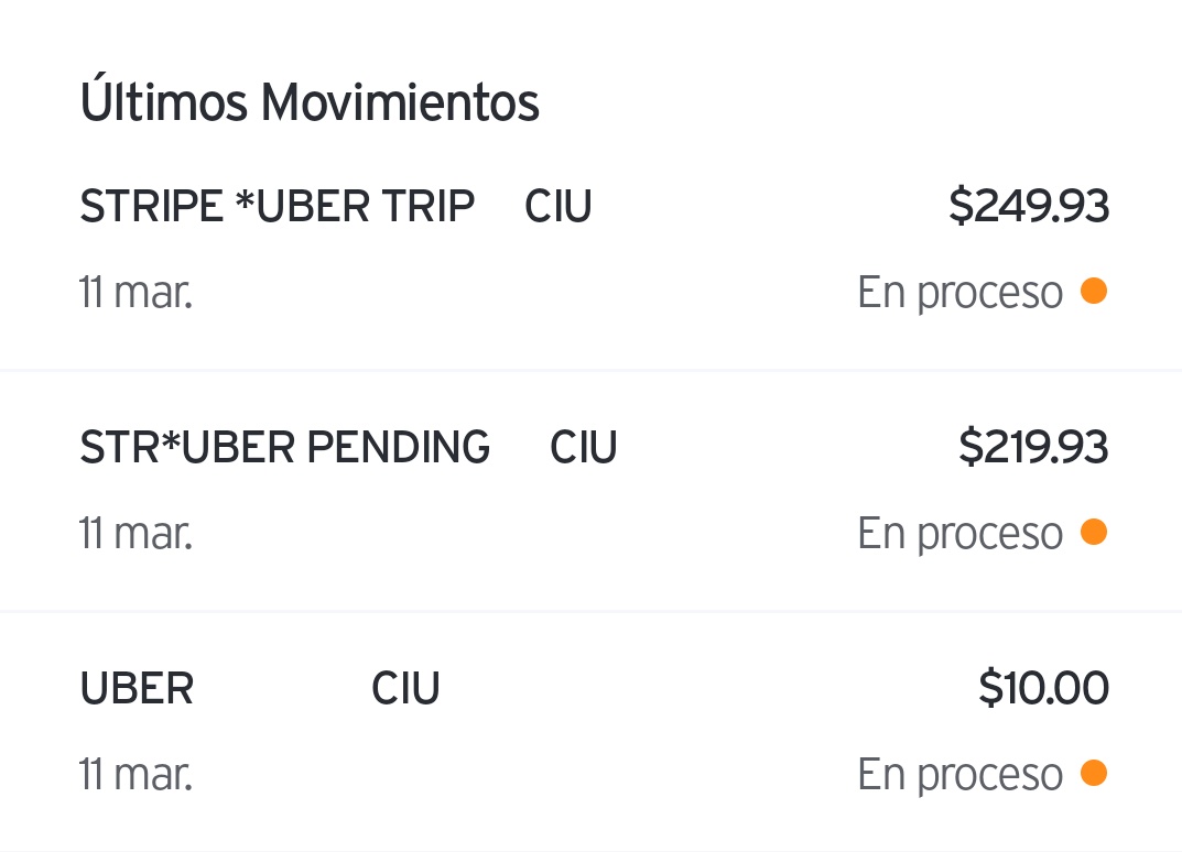 Rdr_Medrano's tweet photo. @Uber_MEX Hola, me puedes ayudar con un cobro duplicado? Anoche hice dos viajes, pero uno lo pagué con efectivo y sin embargo hay dos cobros en mi tarjeta, y en su aplicación no me aparece ningún viaje por $249.93
¡NO SEAN ABUSIVOS! https://t.co/F3To1rA2FU