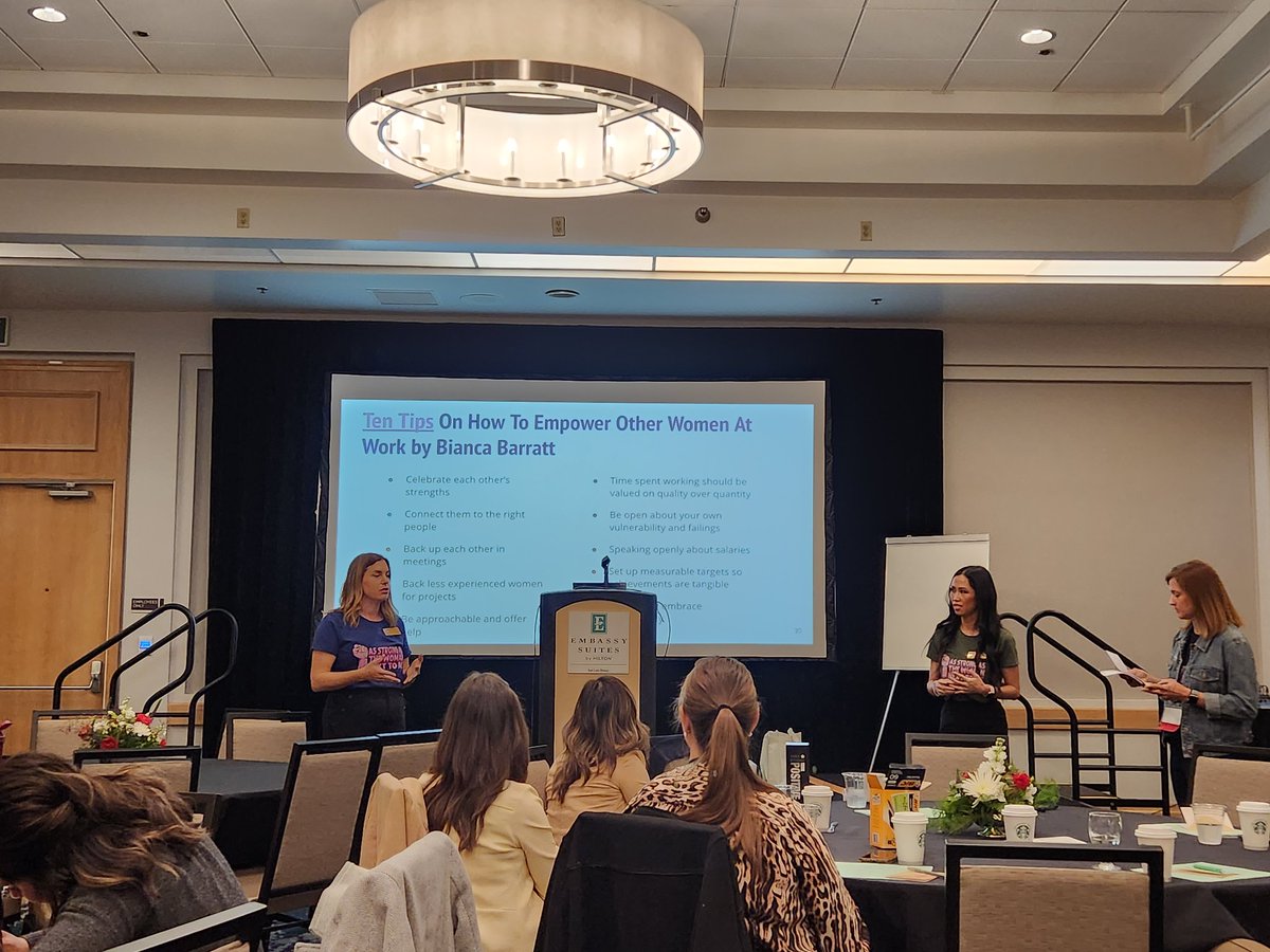 Amazing presentation by @DuncanLVUSD @LibertyLogan and Sara Exner at @AcsaMidstate conference on how we empower females in the work space. #WomensHistoryMonth2023