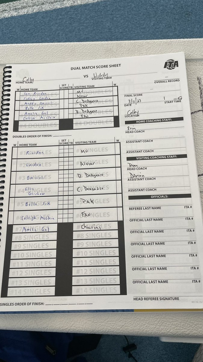 #37 Wellesley vs #24 Colby at 1pm. Here are the lineups and scoring update links: ioncourt.com/ties/6408da878…