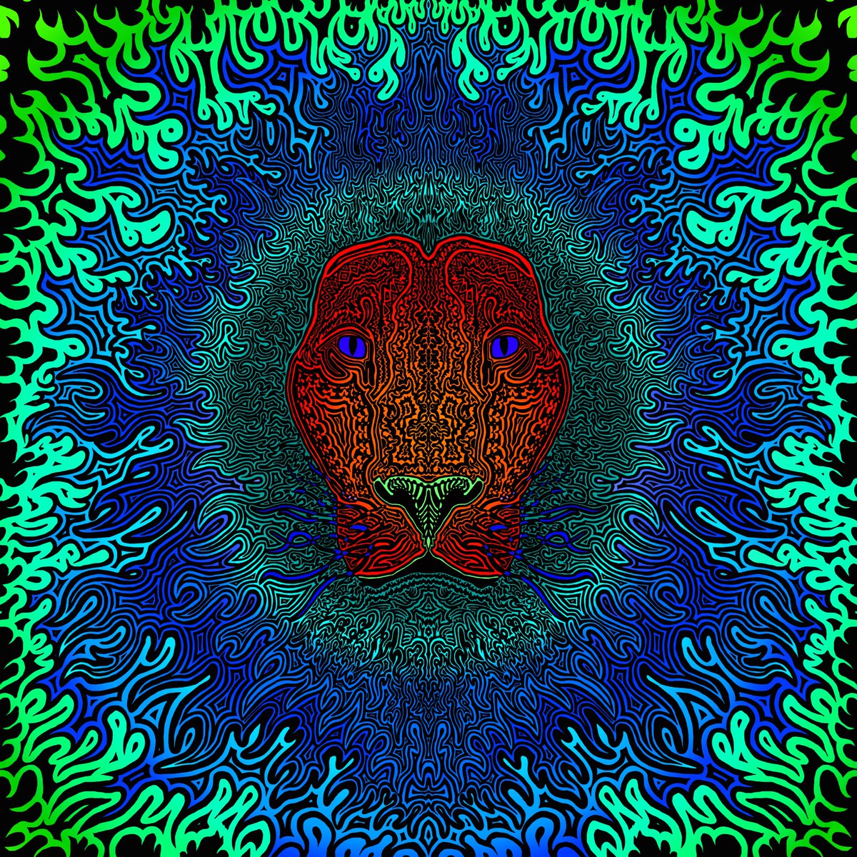 GM!
#tezossaturday Drop your Tezos art👇🏽
and Happy #caturday

Tag friends (optional)
share your favorites (Pay it forward)
Lets see creativity, innovation, passion!
I'll some buy later

"Leo" Digital Drawing by #jams2blues, one of 12 Zodiacs in my optical counterchange style.
