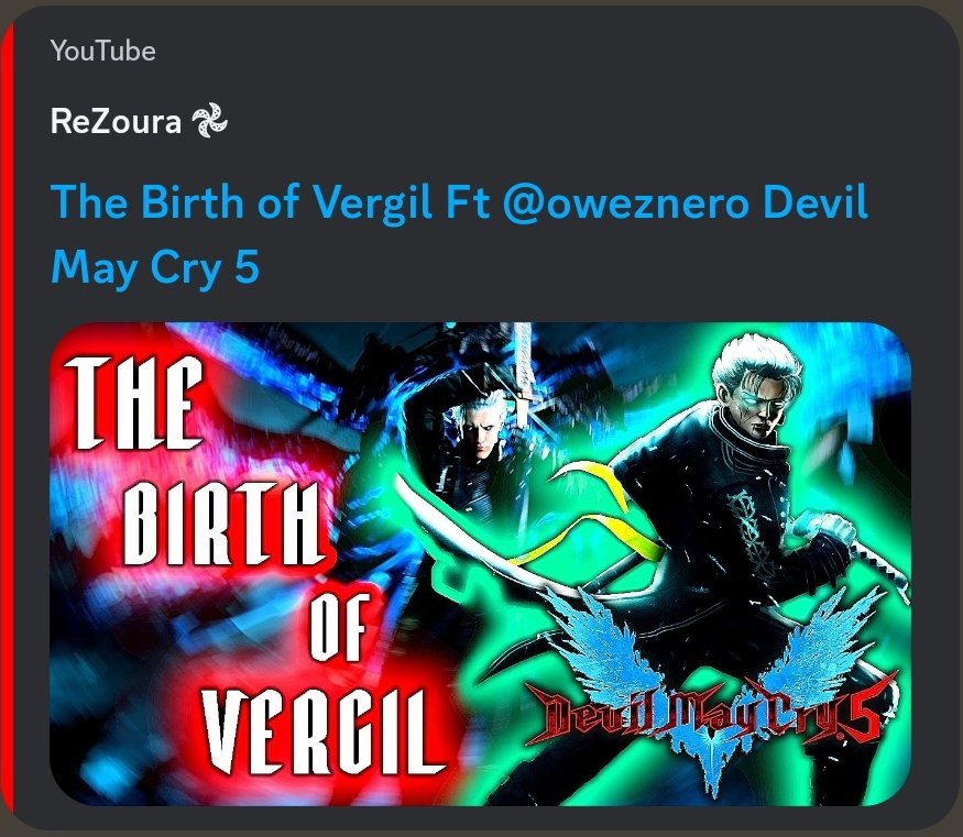 youtu.be/9EYDOYLjUgQ check this out! It's truly epic, I voiced kid vergil and urizen in this video, it was such a pleasure working with <a href="/ReZoura/">𝐑𝐞𝐙𝗼𝐮𝐫𝐚 𓂀🩸</a>