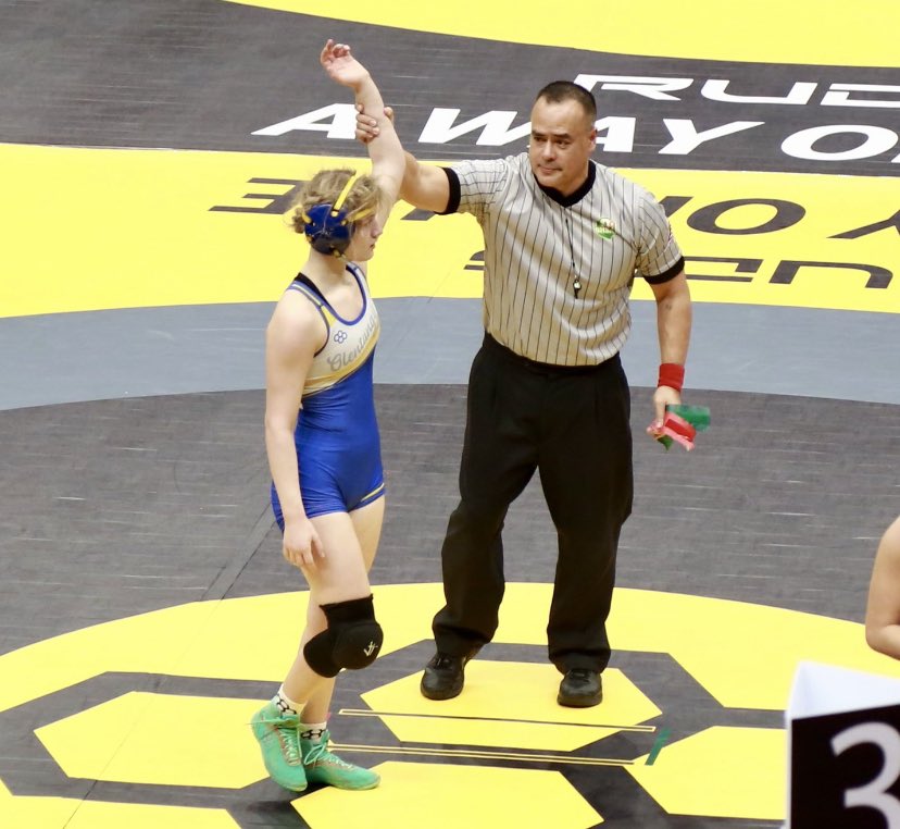 With a 5-0 W in the Quarters……Our First Ever State Placer! Semi Finals start at 5:30 PM.