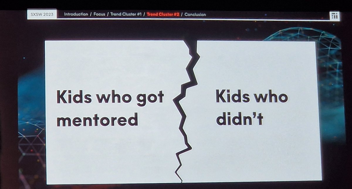 Nicolas Diacono (@nincoroby) on Twitter photo With the rise of AI we have to rethink education... it's not about replacing teachers with AI but mentoring kids on how to use it so GenZ & Gen Alpha who can't access AI tools are not left over... <a href="/amywebb/">Amy Webb 🤷🏻♀️</a> #SXSW2023 #SXW23ECH #AI #Education #futureofwork With the rise of AI we have to rethink education... it's not about replacing teachers with AI but mentoring kids on how to use it so GenZ & Gen Alpha who can't access AI tools are not left over... <a href="/amywebb/">Amy Webb 🤷🏻♀️</a> #SXSW2023 #SXW23ECH #AI #Education #futureofwork