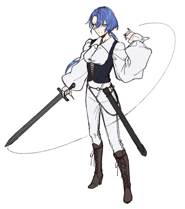 落書き 女性剣士 