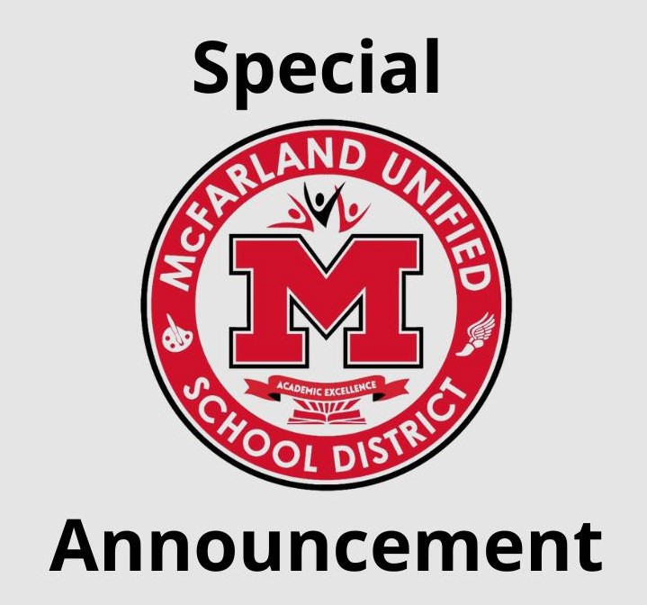 COMMUNITY ALERT
Horizon Elementary School is available now to any McFarland residents displaced by flooding.
Horizon Elementary School
800 Garzoli Ave, McFarland, CA 93250