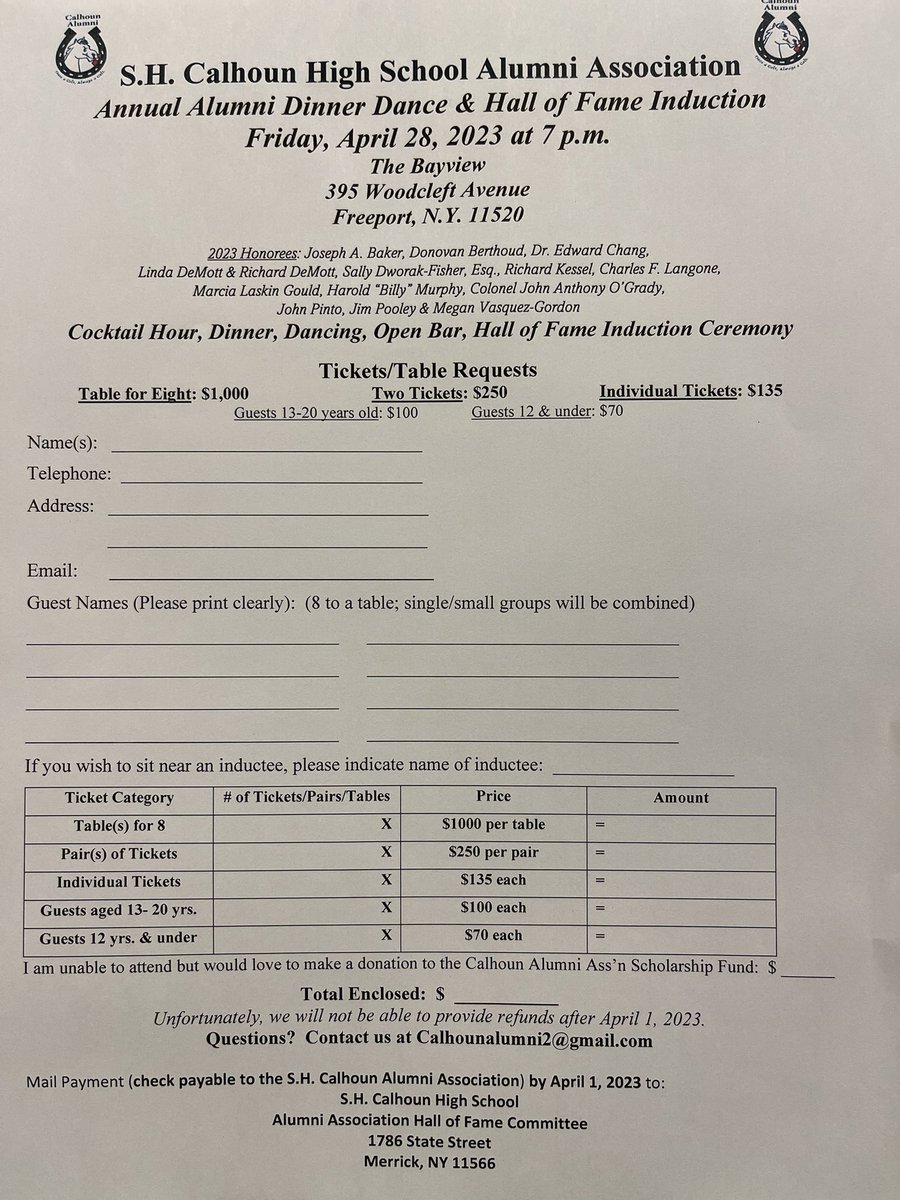 PennyEFisher1's tweet photo. The Calhoun High School Alumni Association is hosting an Alumni Dinner Dance & Hall of Fame Induction. Join us! Can’t make it? Consider placing a congratulations ad in our program! #OnceaColt @BellmorePatch @MerrickPatch https://t.co/8yxVkSzURk