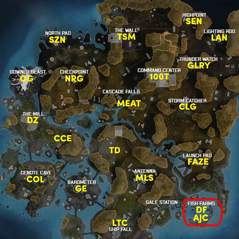 Tune into some <a href="/PlayApex/">Apex Legends</a> NA #ALGS today at 3pm PT. We've had a few changes in dropspots so make sure you tune into the teams marked in red during the beginning of the game!

Follow me for more up-to-date information on everything NA Apex Legends. 👍