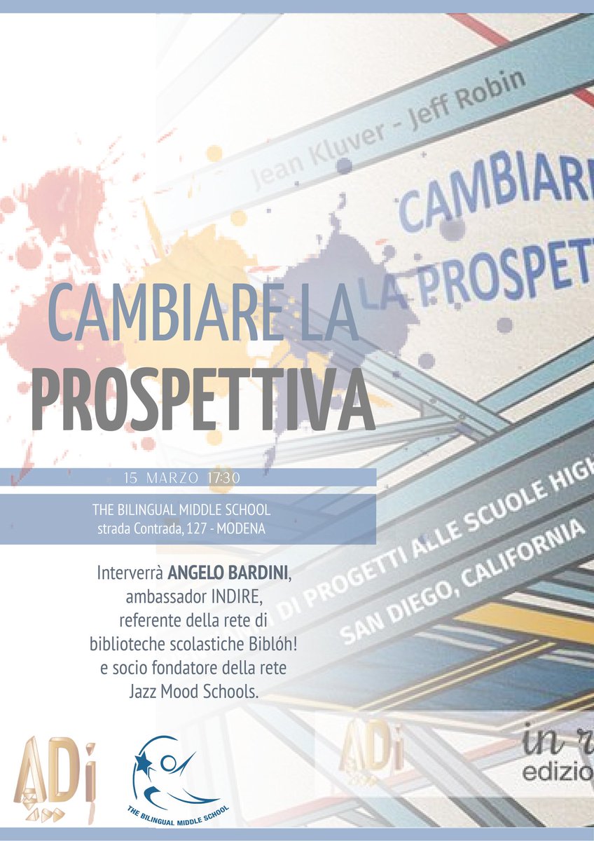 #ChangingtheSubject Una raccolta di 50 progetti condotti dalle scuole High Tech High della California, curata da <a href="/ADiScuola/">ADi Scuola</a> e tradotta con la partecipazione attiva degli studenti delle nostre year 2 e year 3. Se siete nei paraggi vi aspettiamo mercoledì 15/03 alle 17:30
