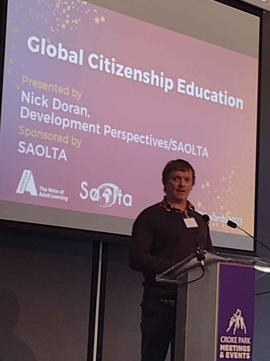 #CreateYourWorld Delighted to be invited 10/03#AontasStarAwards, Croke Park & see Nick Doran @devperspectives present the Global Citizenship Education Award to St. Vincent's Centre Stand Up to Climate Change -  SUCH WORTHY WINNERS! @aontas Congratulations to shortlisted nominees