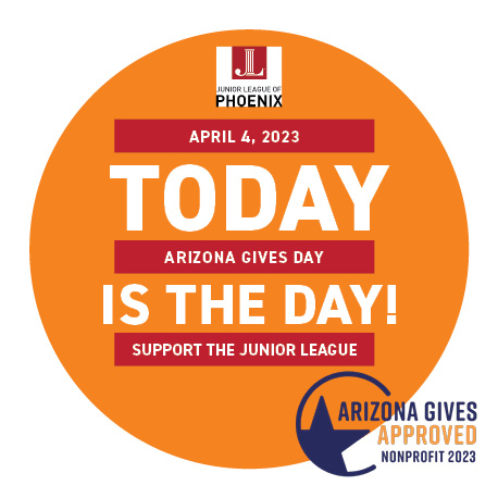 Today is the day! Will you support <a href="/juniorleaguephx/">Junior League of Phoenix</a> on #AZGivesDay? Help us make our mission possible.

tinyurl.com/yckve6r4