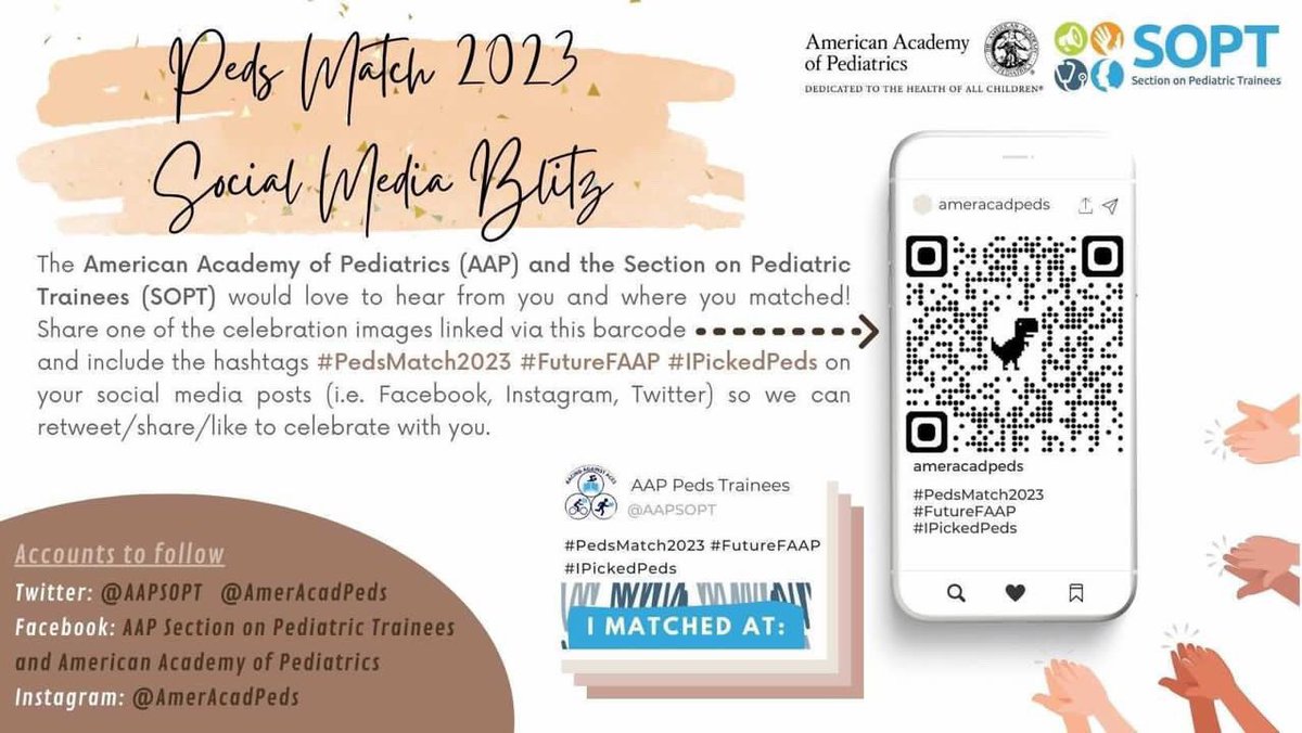 We’re less than 1 week away from finding out where our #futurepedsresidents are going to be! Share your celebration images with us @futurepedsres and the American Academy of Pediatrics (AAP) and the Section of Pediatric Trainees (SOPT) <a href="/AAPSOPT/">AAP Peds Trainees</a> <a href="/AmerAcadPeds/">American Academy of Pediatrics</a> !