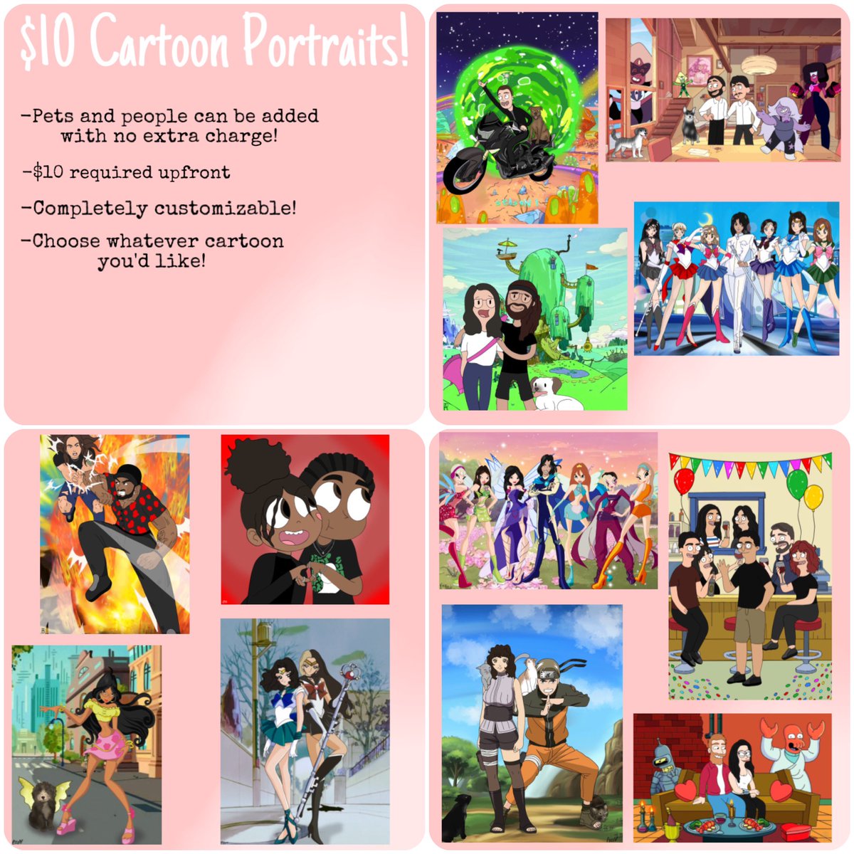 artsyerra's tweet photo. $10 Custom Cartoon Portraits! 🌸🌱🎨✨ Dm to claim! https://t.co/tKYZbdxC6u