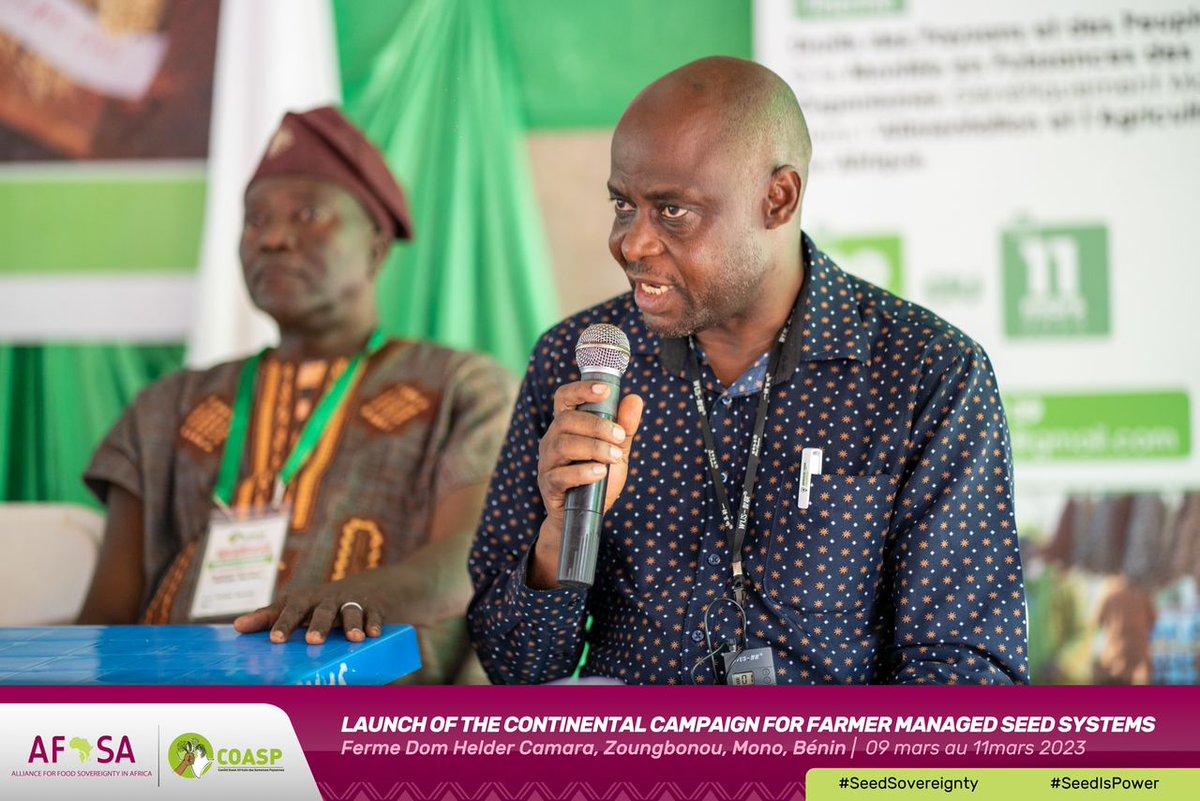 Afsafrica's tweet photo. The #SeedIsPower campaign is officially launched by Hakim Baleraine, AFSA Chair on behalf of AFSA, COASP &amp; partners. He calls on social movements to rally behind this proposal to strengthen support for Farmer Managed Seed Systems for a just food system transformation.@BALIRAINEH https://t.co/8g1jQ6kiQk