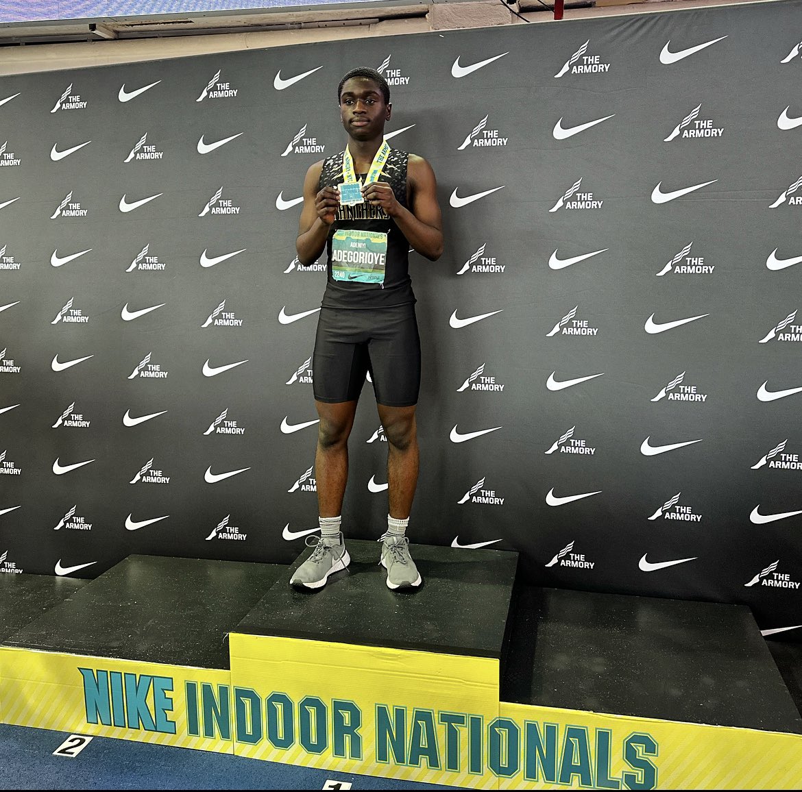 Adeniyi Adegorioye, freshman 60m Nike National CHAMPION 🏅