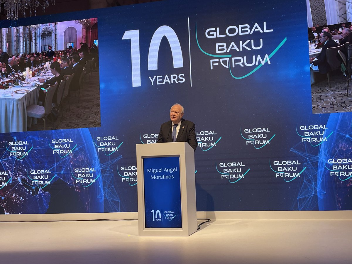 nsaad777's tweet photo. It’s a wrap : X GLOBAL BAKU FORUM, The High-Representative @unaoc @miguelmoratinos in his remarks at the closing session calls for globalising compassion, mutual respect and the quest for peace @NizamiGanjaviIC
#XGLOBALBAKUFORUM
#globalizecompassion https://t.co/dXA9BYMhKV