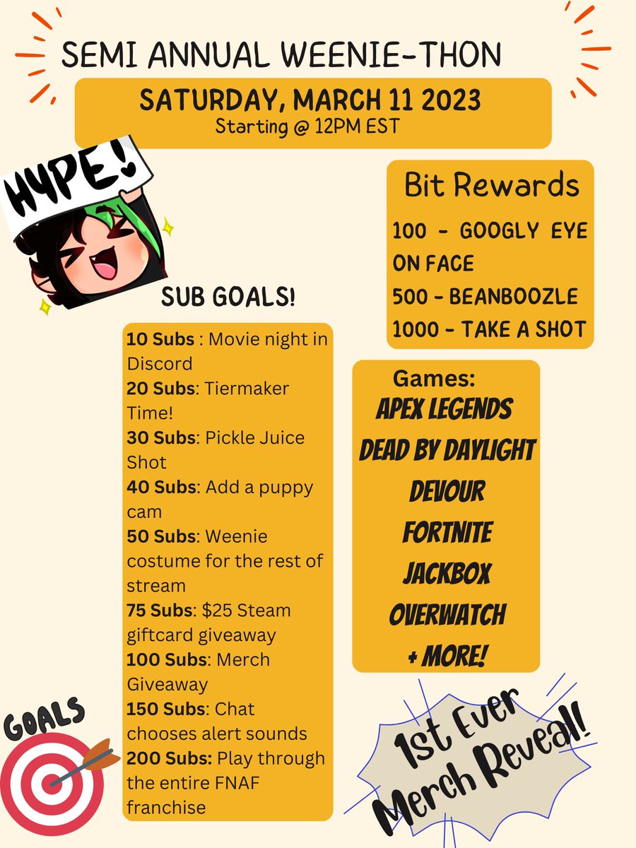 brooooose's tweet image. The weenie thon is LIVE! Come join us for a day full of shenanigans and just great vibes! 

We’re also dropping our first merch shop today, I can’t wait for ya’ll to see all the hard work @spydermerc and I put in together! 

Link in the comments!