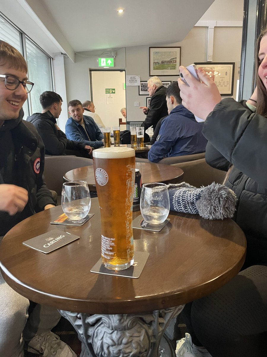 A cold but great day at the Hawthorns with these two baggies fans and a pint to celebrate. We keep pushing COYB 💙🤍