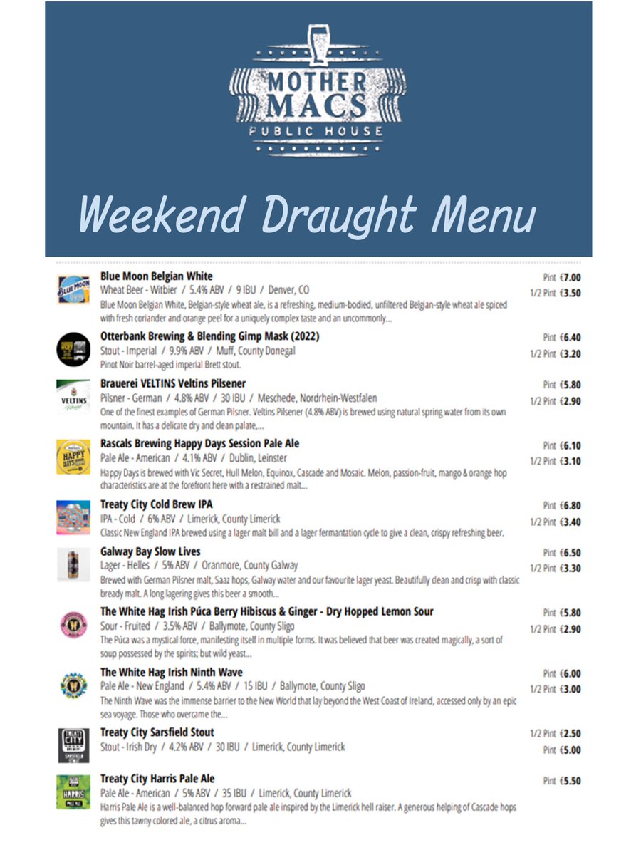 mothermacspub's tweet photo. Weekend Beer
#weekendbeer #motherspick https://t.co/sveGdc67ua