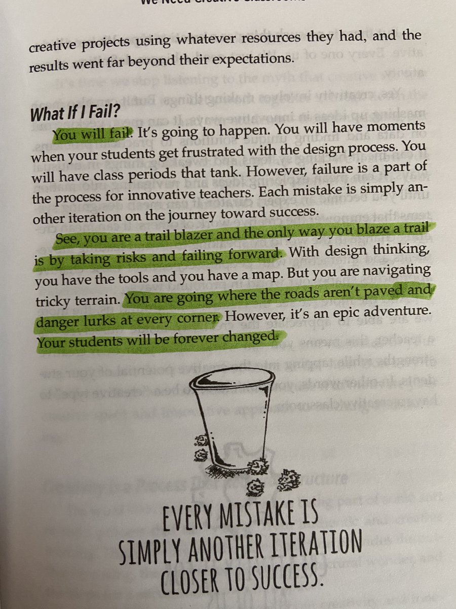 I am a little tweet happy this afternoon. I was reading the book Launch by @ajjuliani and @spencerideas and I really resonated with how they addressed failure. So many people in every profession are scared of failure, in my opinion. However it is a part of life. #LIUEdTech