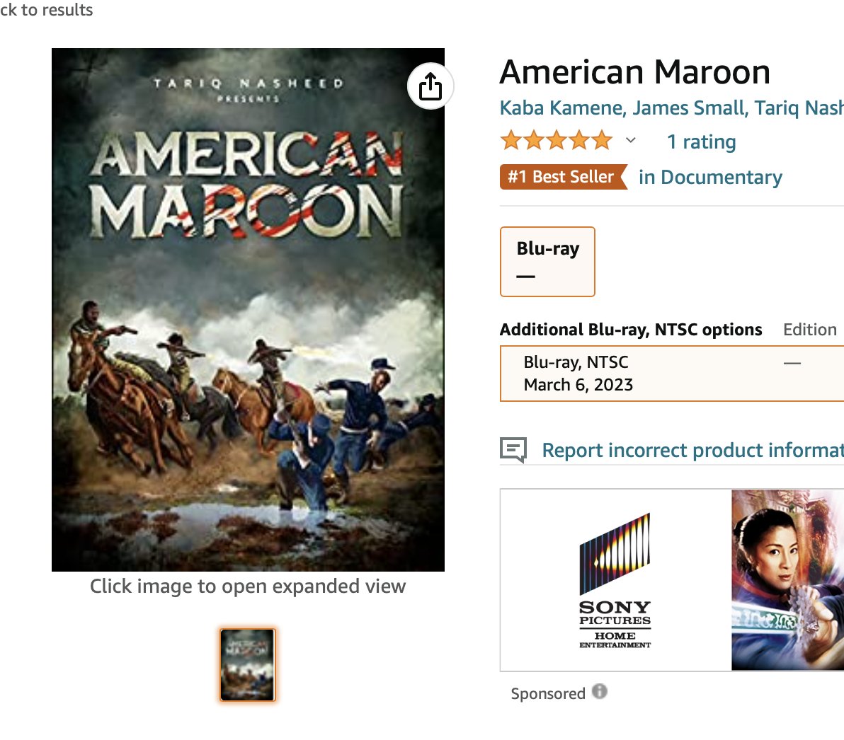 tariqnasheed's tweet photo. #AmericanMaroon is the #1 bestselling documentary on Amazon right now

✊🏿 https://t.co/gxYFB2NU4o