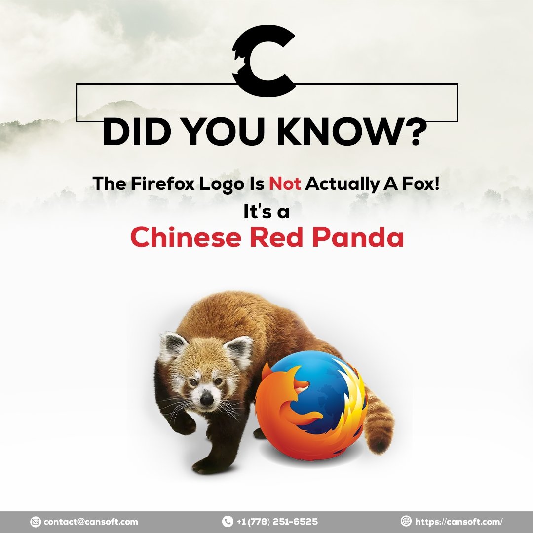 Did You Know⁉️ The Firefox Logo Is Not Actually A Fox! It's a Chinese Red Panda.
Because the browser is called ‘Firefox’, so there is a common misconception that, the logo must be a fox. Interestingly, the adorable furry creature in the logo is a red panda!
#FunFact
