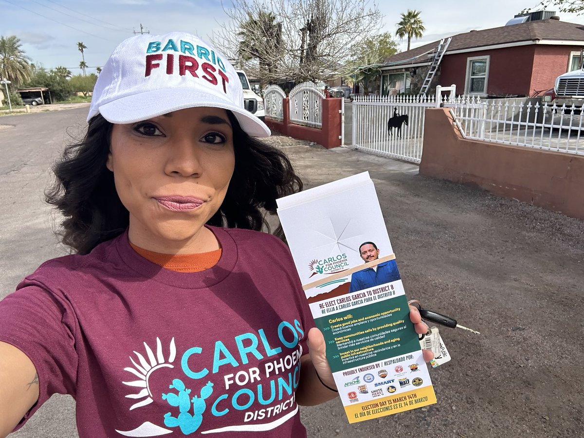 Beautiful day out here helping folks make a plan to vote for <a href="/carlosforphx/">Carlos Garcia</a>. Election Day is Tuesday! #BarrioFirst