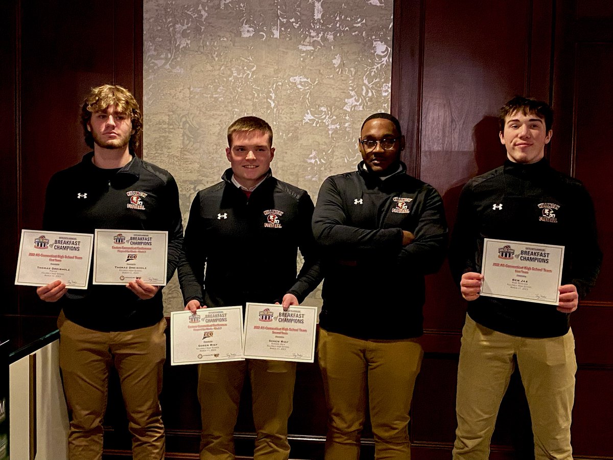 KillinglyFBall's tweet image. Terrific morning celebrating some great players. Congratulations @TerrenceA77 @DreibholzThomas @jax6ben @SorenRief for earning spots on the @WalterCampFF All-State teams! @KHS_Athletics1 @kpthesportsguy @jzanorNB
