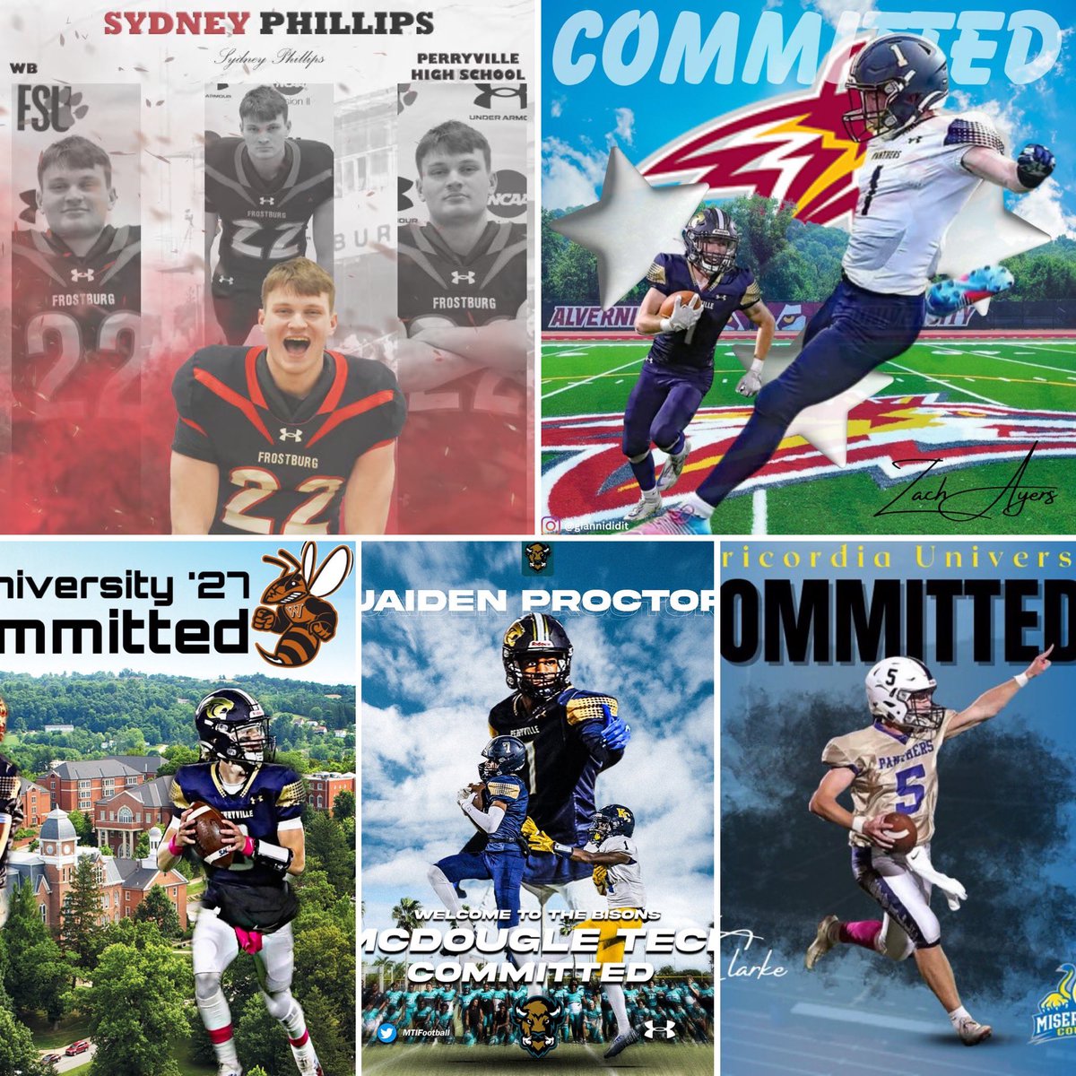 5️⃣ of our SENIORS have joined an ELITE group of athletes (7%) whom have the OPPORTUNITY to continue playing the Football (🏈) in COLLEGE!!

Congratulations to:
<a href="/ZachAyers01/">Zach Ayers</a> 
<a href="/ZackClarke8/">Zack Clarke</a> 
<a href="/sydneyvjekop/">Sydney Phillips</a> 
@SiekRobert 
<a href="/jaiden_proctor/">Jaiden Proctor</a> 

#RecruitTheVille #WeGotSomeGuys