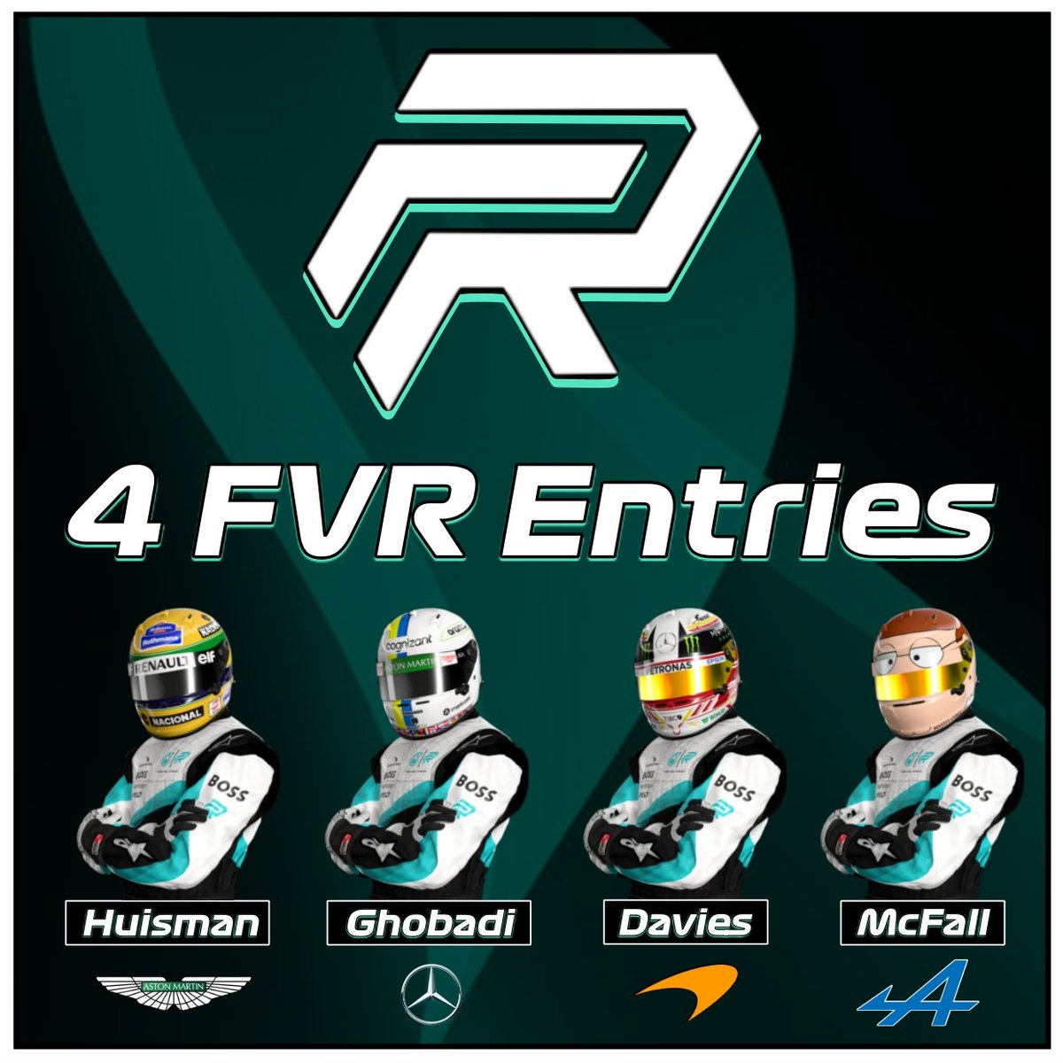 FR Bono Racing's 4 man entry into the upcoming 9th season of <a href="/FVROfficial/">Formula Virtual Racing</a>