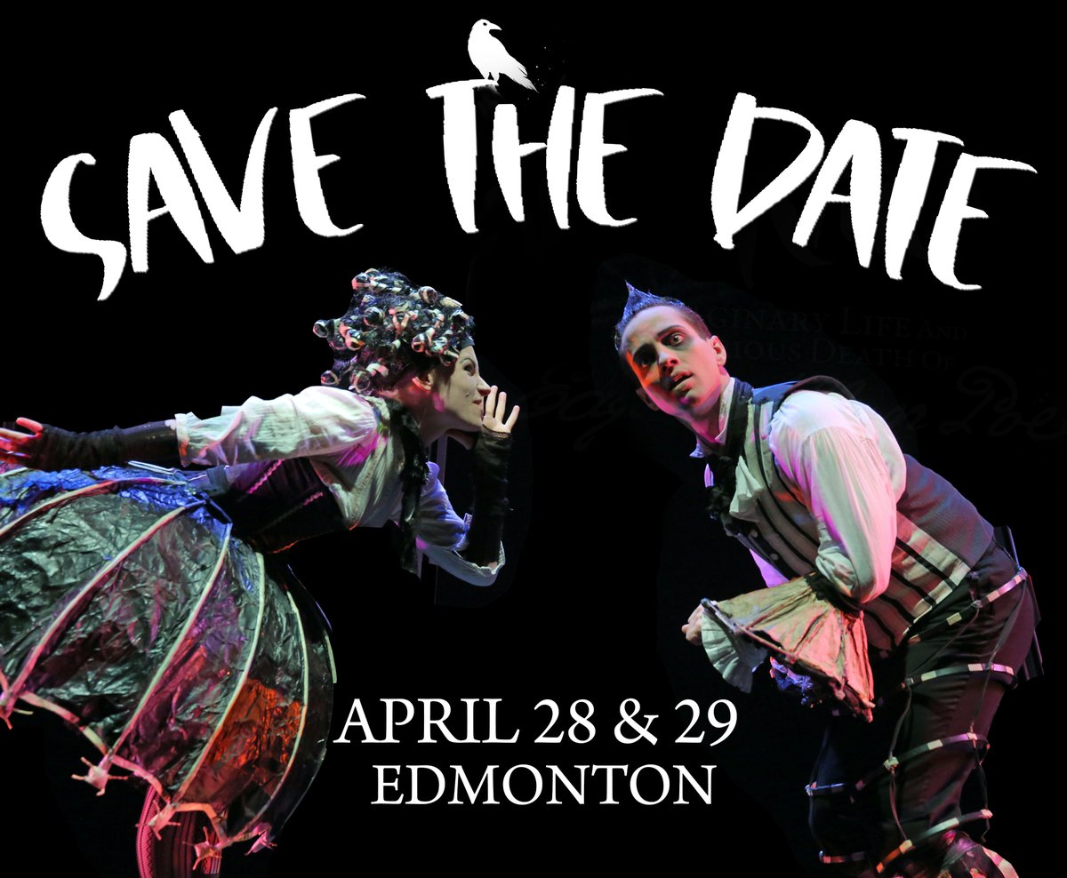Catalystyeg's tweet photo. #Yeg, a little bird has been hinting at an event involving Nevermore, a terrifying treat that will arrive right before we hit the road to #yyc  &amp; @Vertigotheatre ... 
Something eerily exciting is coming your way April 28 &amp; 29th! Save the date &amp; stay tuned! #yegtheatre #yegart https://t.co/FoVcCdWQuN