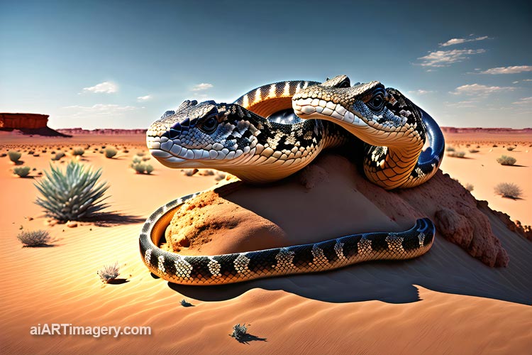 Beachy's tweet photo. #BuyIntoArt with "Double Trouble - a Two-Headed Rattlesnake" 
Article Link: https://t.co/UxTLVRT9eC https://t.co/A1bMNMCOua