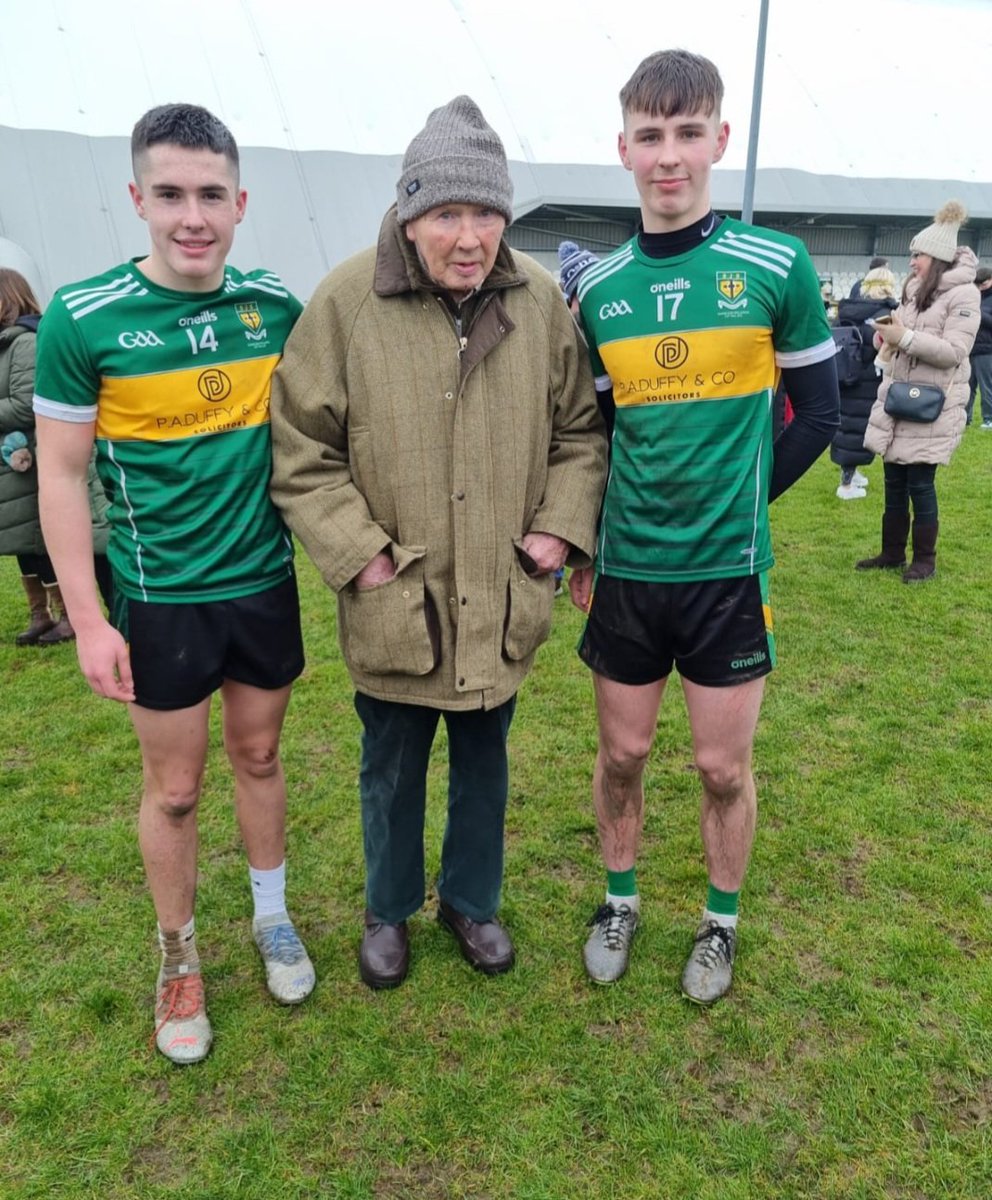 CarmenGAA32's tweet photo. Mattie and Conn pictured with Seamus Taggart after St. Joseph's Grammar School victory today. Well done lads https://t.co/gaYhXyk6GT