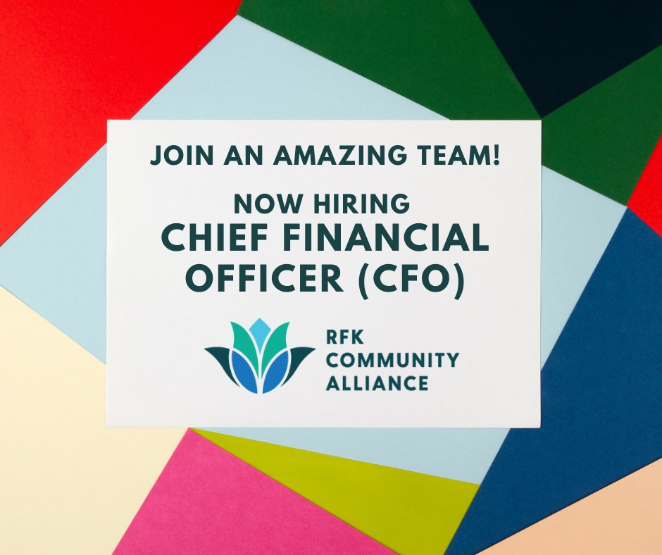 RFK Community Alliance is #hiring for a #CFO #ChiefFinancialOfficer position. Learn more or apply today: bit.ly/3T4KuD8 #humanservices #nonprofit #jobs