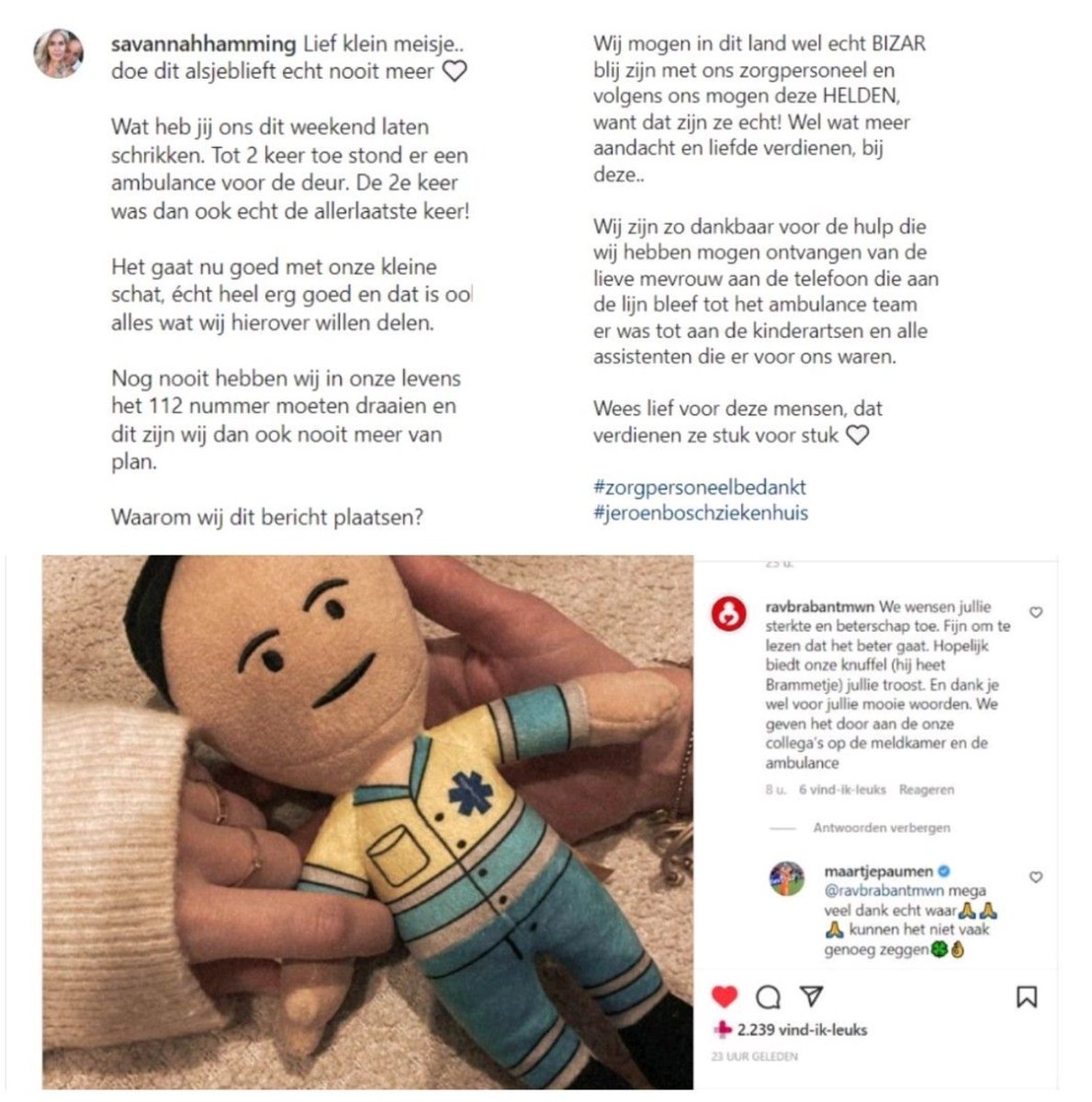 Zulke complimenten mijn oud-collega's zijn ook complimenten voor het werk waar je zelf onderdeel van ben geweest! Fijn dat je er kan zijn voor mensen die je op misschien   maar één enkel moment in hun leven nodig hebben. Geweldig als dat dan op deze mannier wordt gewaardeerd.