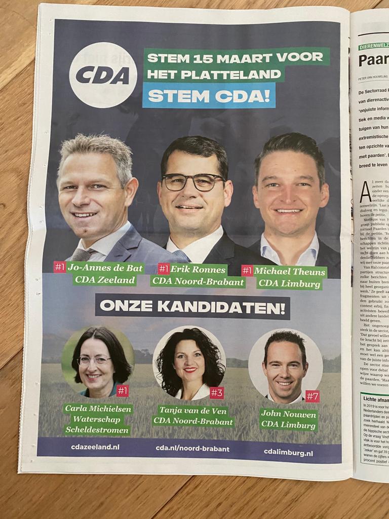 koemanpeter's tweet image. Nieuwe Oogst : Stem 15 maart voor het platteland #stemCDA