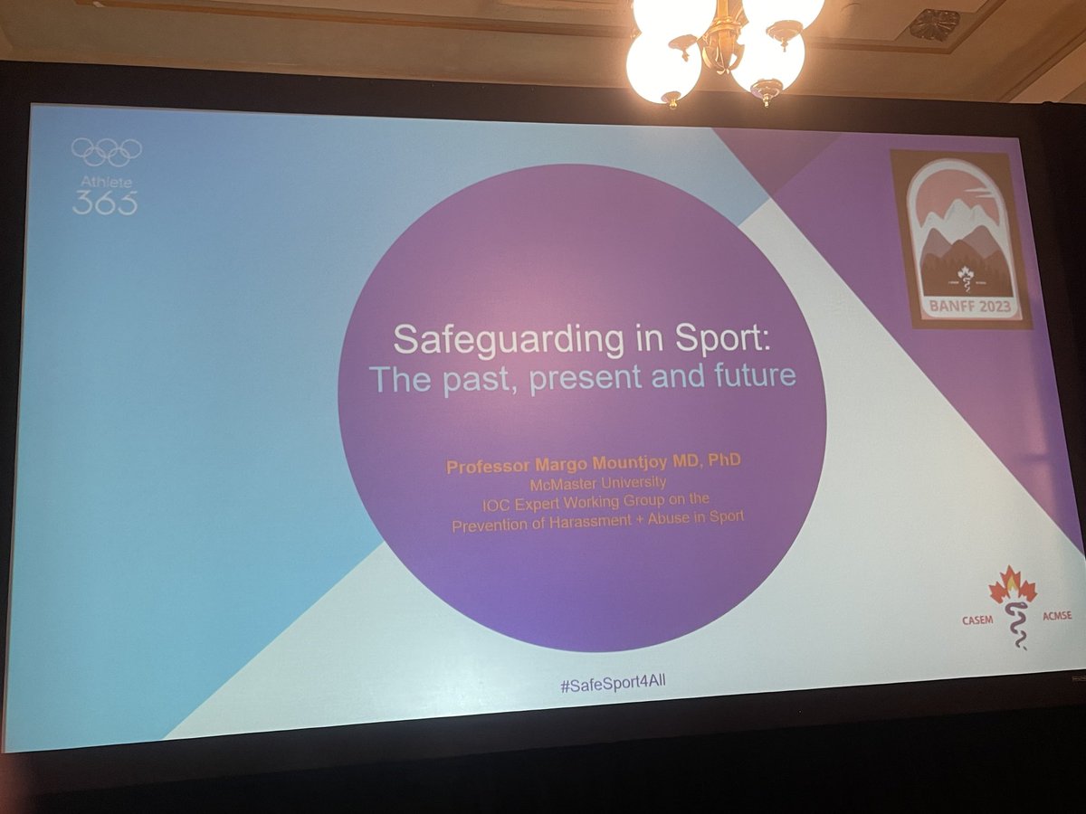 Dr. Margo Mountjoy enlightening us on Safeguarding in Sport - at the annual meeting of the Canadian Academy of Sport and Exercise Medicine (CASEM) in Banff. #SafeSport4all