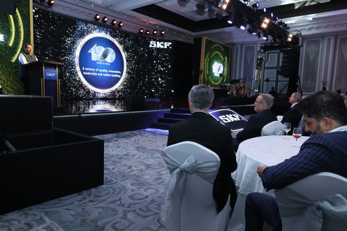 Devendra Fadnavis (@dev_fadnavis) on Twitter photo Congratulations to SKF India for completing 100 years in India !
Spoke at the centenary celebration program of SKF India, this evening in Pune.
Hon Union Minister <a href="/gssjodhpur/">Gajendra Singh Shekhawat</a> ji, officials from Swedish Govt and embassy, SKF were present.
It is heartening that SKF’s one of the 6 Congratulations to SKF India for completing 100 years in India !
Spoke at the centenary celebration program of SKF India, this evening in Pune.
Hon Union Minister <a href="/gssjodhpur/">Gajendra Singh Shekhawat</a> ji, officials from Swedish Govt and embassy, SKF were present.
It is heartening that SKF’s one of the 6