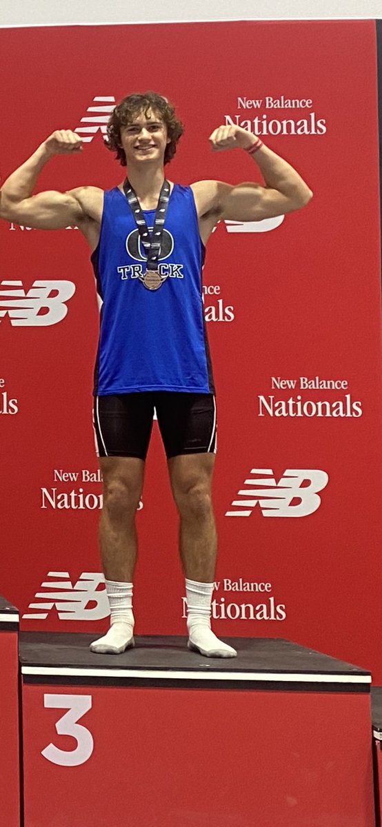 OHSwintertrack's tweet photo. Ryan Merlino on Medal podium at New Balance Nationals 3rd place in Pole Vault 14’ 9 https://t.co/8AfHjmRvMk