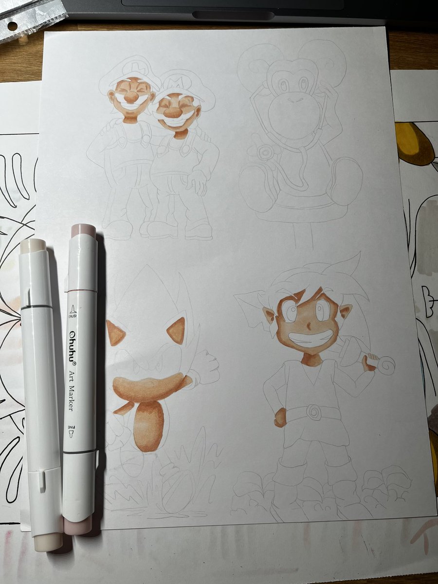sketchperiment's tweet photo. #videogames #sonic #supermario #zelda #link #nintendo #drawing #sketchbook #markerart #art #artjourney #button #graz https://t.co/0UgdzSE9fn