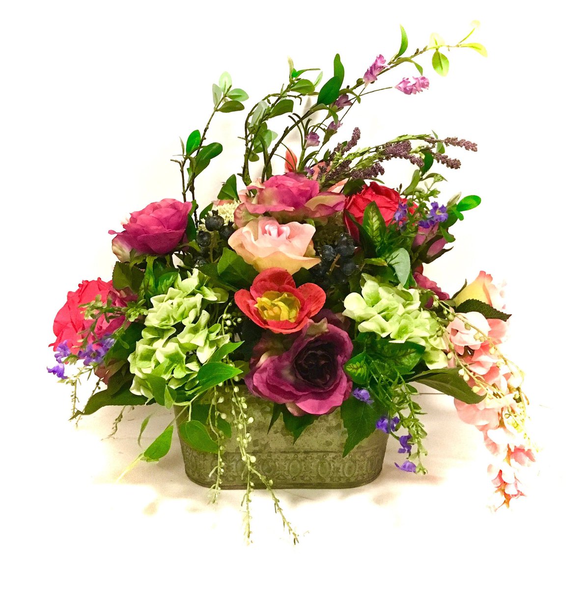 Excited to share this item from my #etsy shop: FREE SHIPPING #Farmhouse #Floral #Arrangement Lime Pink Purple Peony Rose #Hydrangea #Centerpiece Oval Large #pink #housewarming #mothersday #green #mixedbouquet #allseasons #housewarminggift #rosearrangement etsy.me/3Tao9UA