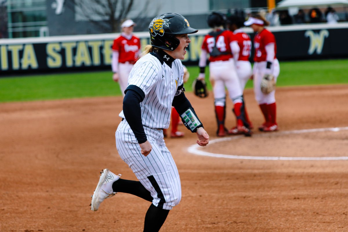GoShockersSB's tweet photo. The record-tying swing.

58 career home runs for Addie the Baddie. https://t.co/C6TsA2A1C2