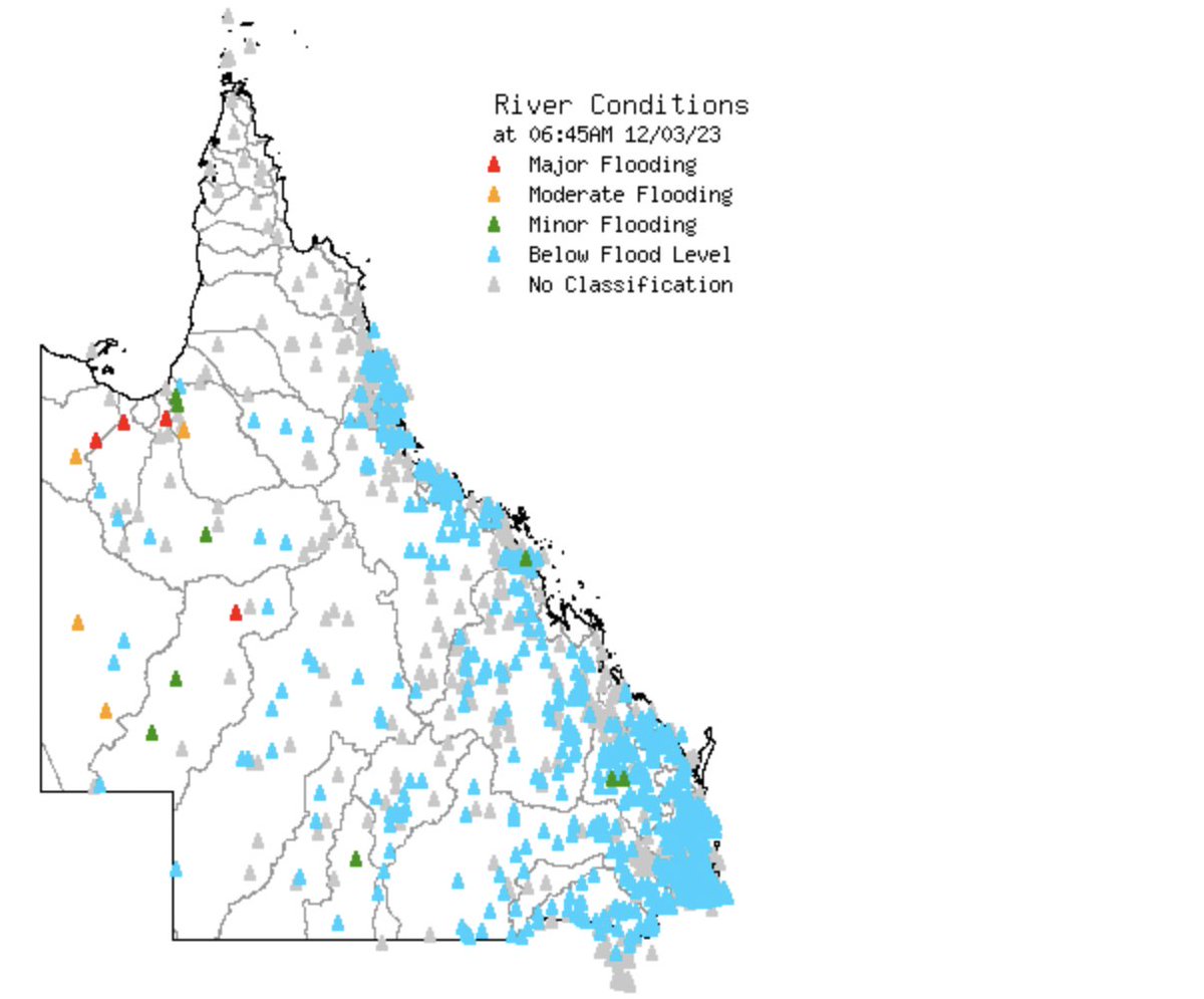 ⚠️ Major Flood Warnings are current for the Nicholson, Gregory, Leichardt and lower Flinders Rivers in northwestern #Queensland - all observing record river level rises. 

(Image: #bureauofmeteorology)