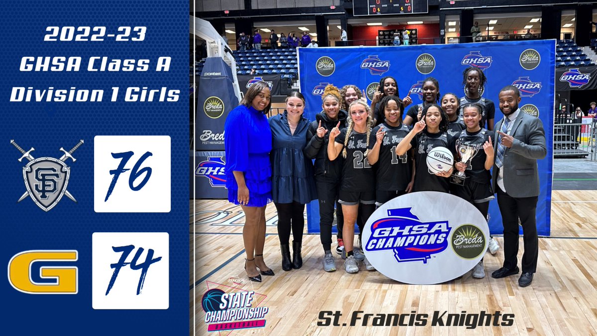 OfficialGHSA's tweet image. Congratulations #StFrancis Knights🏆
2022-23 Class 1A-D1 Girls Basketball Champions
View Full Stats @ bit.ly/3JjsCRD
@BredaPest @WilsonBasktball